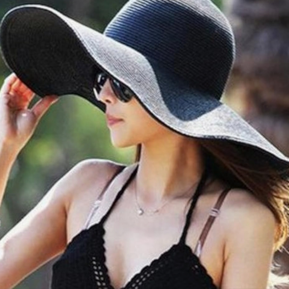 Josie Maran Black Wide-Brimmed Hat